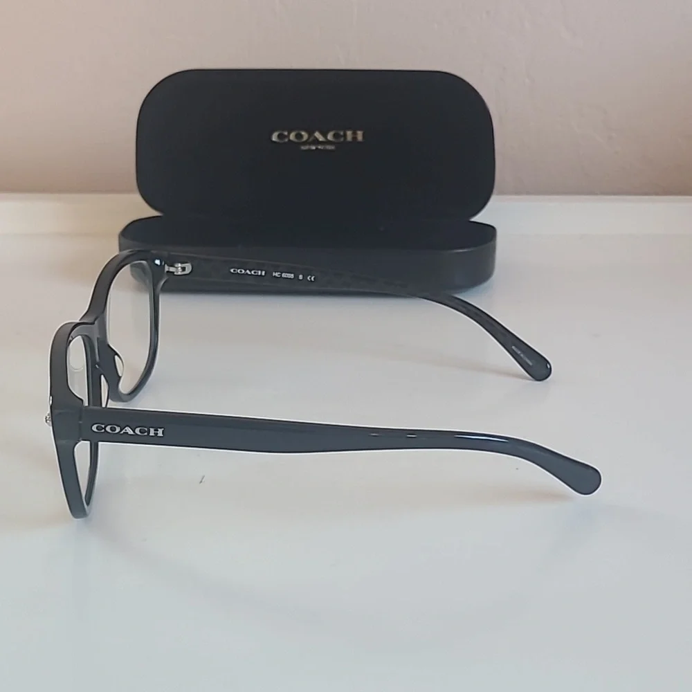 Coach HC6094 Womens Plastic Eyeglass Frame 5420 Black Black Gunmetal 52-19